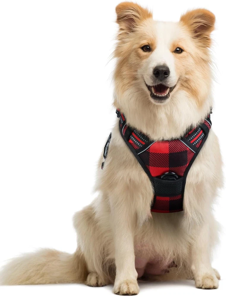 Dog Harness No Pull with 2 Leash Clips, Adjustable Soft Padded, Reflective Oxfor