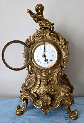Vintage RARE German Franz Hermle Imperial  Bronze Clock  - 19'' Tall.