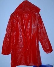  Geschweißt Wasserdicht Dünne PVC  Regenjacke + Kapuze Regen Mantel Jacke 50/M