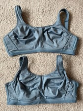 Lot of 2 Wacoal 32DDD Sports Bras U'Sport Mesh-Panel 855229 Blue Underwire