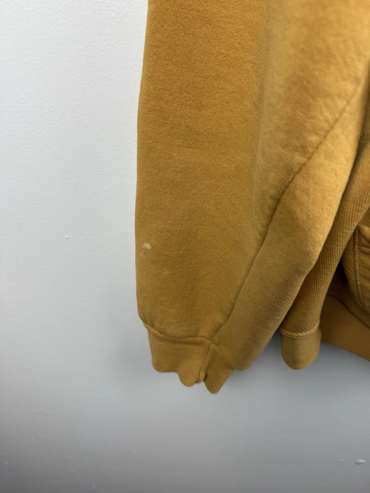 Винтажный мужской спортивный пуловер с капюшоном 90-х Russell XL желтый без рисунка - Изображение 4 из 4