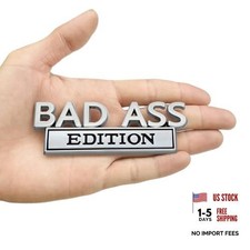 Car Bad Ass Edition Emblem, 3D Fender Badge Decal Car Sticker with Silver/Black