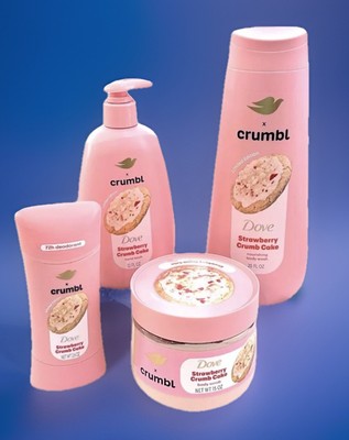 🍓BUNDLE Dove X Crumbl Strawberry Crumb Cake Body Scrub Lotion