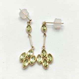 Jewelry Pierced Earring Peridot 1.41ct Gold 4109980