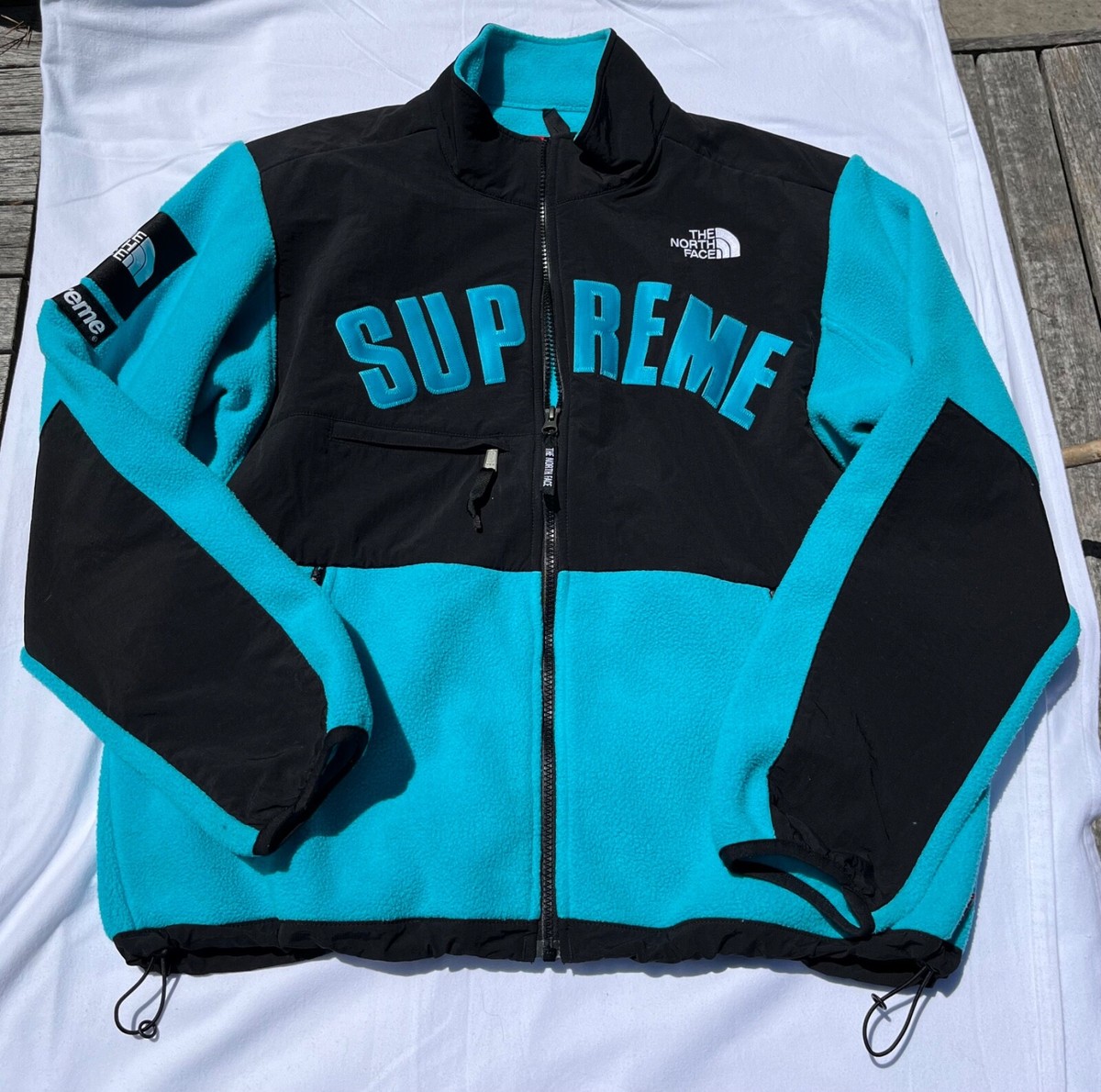 Supreme TNF The North Face Arc Logo Denali Fleece Jacket Teal Mens