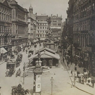 Austria Vienna Traffic Busy Street Scene Graben City Center Hungary Stereoview