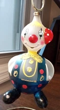 Vintage Made in Italy Christmas Ornament 6" De Carlini Clown EC