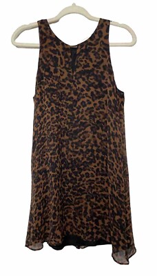 Lavender Brown Dress 100% Silk Size MEDIUM USA Made Animal Print