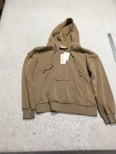 NEW New In Hoodie Womens S Beige Pockets Long Sleeve Hood Drawstring