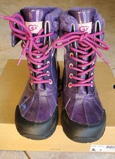 Ugg Kids Butte II Boots 1005581K Purple Wool Lined Waterproof Duck Boots nib sz3