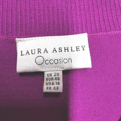 Womens Laura Ashley Crop Cardigan Size 20 Magenta Thin Knit Short Sleeve Bolero - Picture 3 of 11