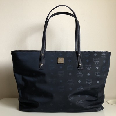 dark blue mcm bag