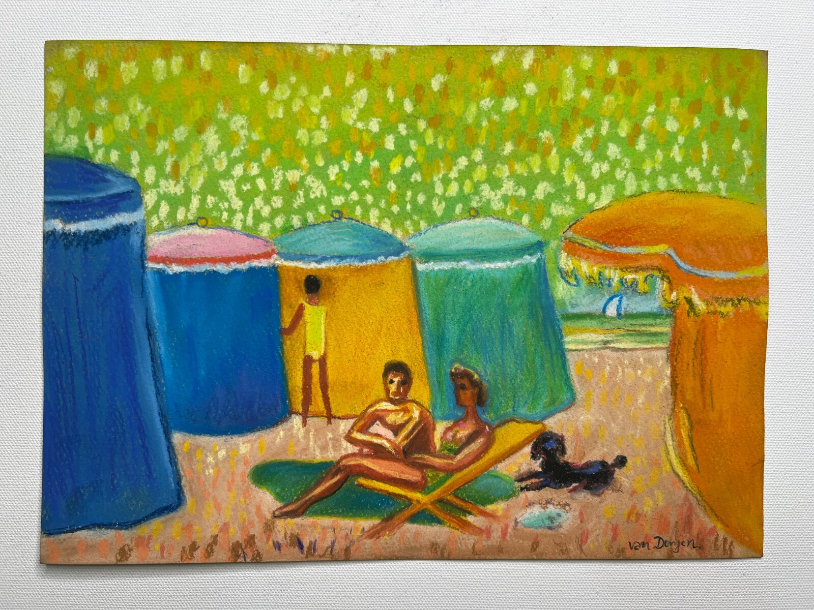 KEES VAN DONGEN Drawing on paper (Handmade) signed and stamped vtg art mixed med