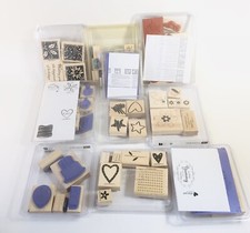 Stampin' Up Wooden Lot Of 10 Mixed Themes (Mostly Unused) Made In USA