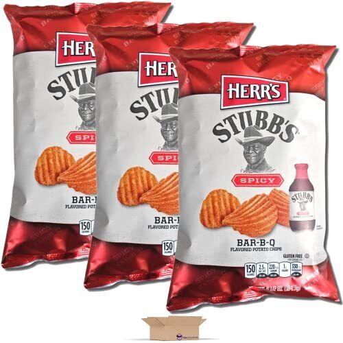 Herr's Spicy Bar-B-Q Potato Chips by Herr's | 3 Bag Value Pack