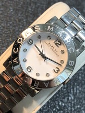 Marc By Marc Jacobs Amy Dress Watch Women 36mm Silver Tone New Battery