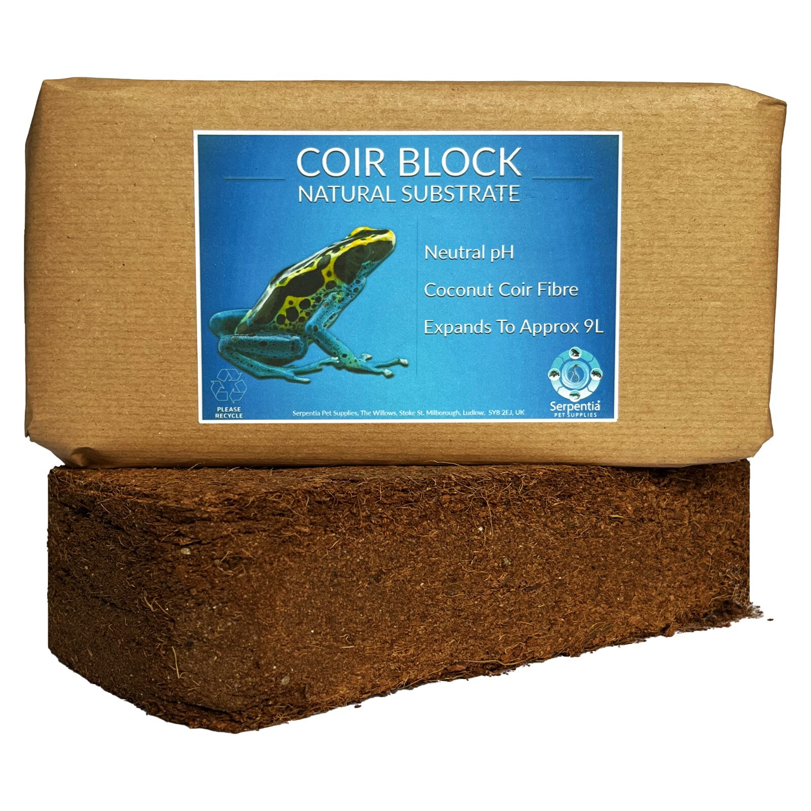Serpentia Coir Block – Natural Coconut Fibre Reptile Bedding Substrate
