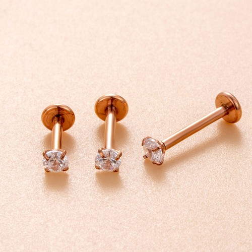 Titanium Ear Helix Tragus Cartilage Earring Lip Crystal Bar Stud Body Piercing ↕ - Picture 10 of 26
