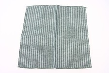 NWT Brunello Cucinelli Mens Linen-Cotton Knit Chalk-Striped Print Pocket Sq A176