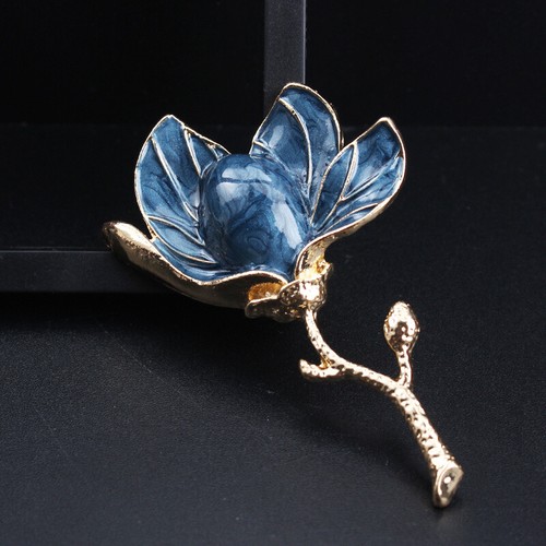 Broche Magnolia Esmalte Goteante Retro Elegante Personalidad Alta Gama - Imagen 2 de 5