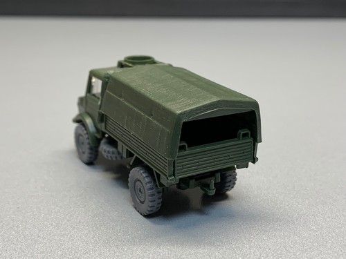 Mercedes Unimog Militär Fahrzeug Transporter Pritsche Plane Military Army 1:100 - Picture 5 of 12