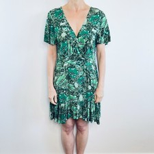 Spell & The Gypsy Size 12 M Green Floral V Neck Dress Designer