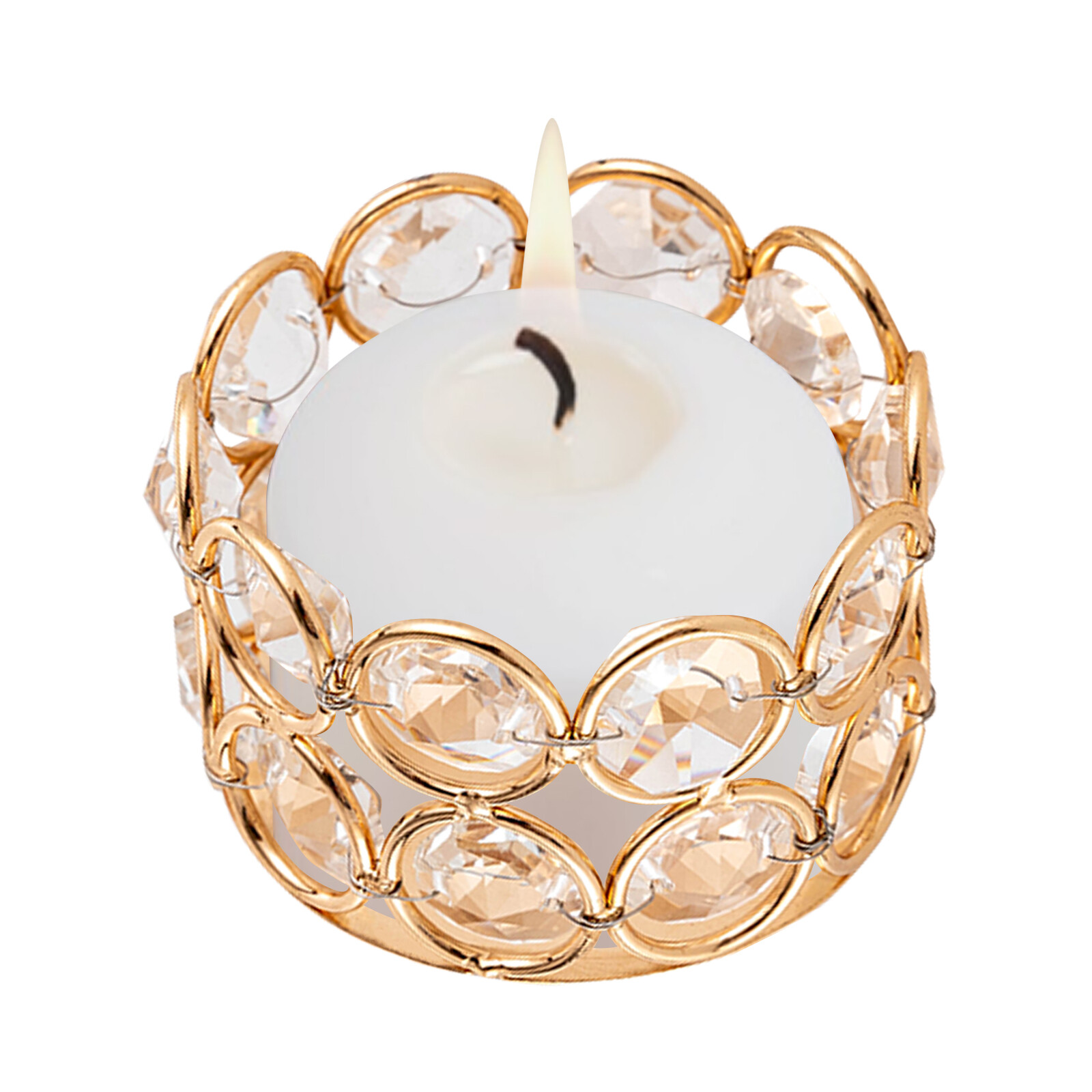 Tea Light Candle Holders Set Gold Crystal of 30 Small Bowl Votive Candle Holders