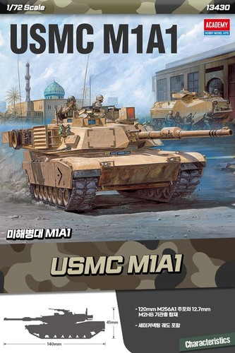 1/72 USMC M1A1 ABRAMS IRAQ TANK US MARINE COPS PLA MODEL KIT ACADEMY 13430 - Picture 2 of 7