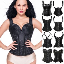 Women Steampunk Gothic Corset Lace Up Boned Bustier Waist Cincher Lingerie 6XL