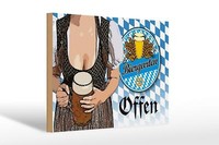 Holzschild Spruch 30X20 Cm Biergarten Offen Bier Bayern Deko Schild Wooden Sign