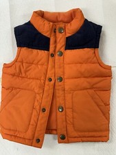 Gymboree Puffer Vest Toddler Boys 12 24 mos Orange Sleeveless