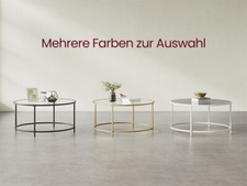 Couchtisch Wohnzimmertisch rund Beistelltisch Kaffeetisch Glastisch Sofatisch 