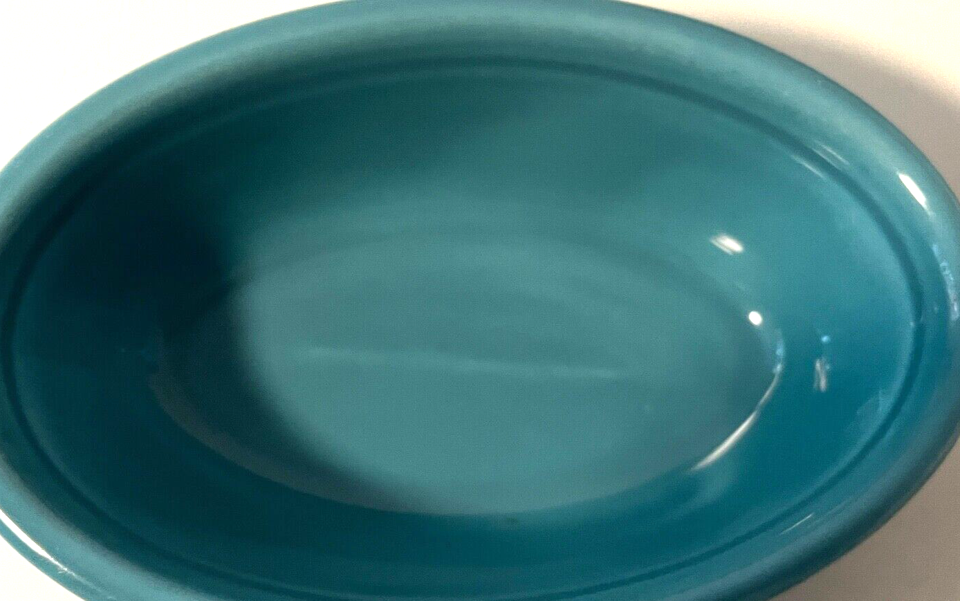Vintage Oval Turquoise Dish TST Genuine Oven Serve Ware Embossed Floral