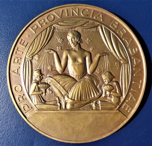 BBÉLGICA Gran Medalla PRO ARTE PROVINCIA BRABANTIAE en caja original, por B.Callie.Ø 80.mm - Imagen 4 de 12
