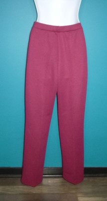 NOS Vtg 80s Beeline Fashions Magenta Polyester Pants Elastic Waist Size  8