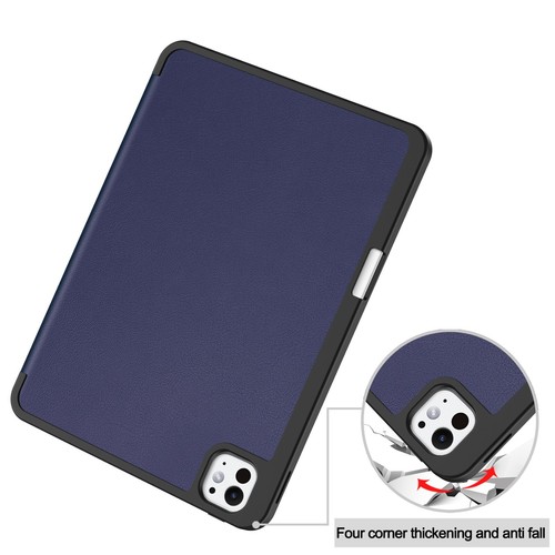Case for iPad Pro 11 2024 11" Tri-fold caster back cover TPU tablet auto wake - Picture 5 of 26