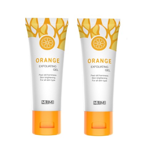 2 Pcs Orange Exfoliating Gel Face and Body Exfoliating Scrub Gel Deep Cleansi...