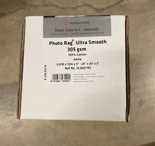 Hahnem hle Photo Rag Ultra Smooth, 305gsm, 24"x39' Roll, 3in Core FineArt Inkjet