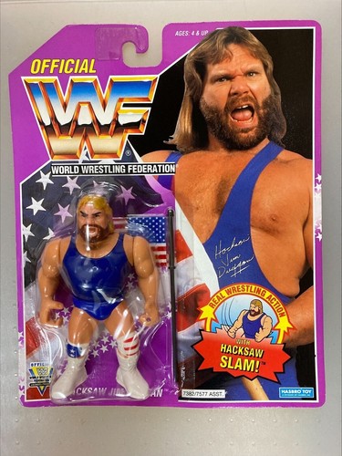 WWF Hasbro Hacksaw Jim Duggan Series 9, Purple Car...