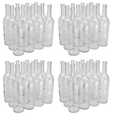 North Mountain Supply 750ml Glass Bordeaux Wine Bottle Flat-Bottomed Cork Fin...