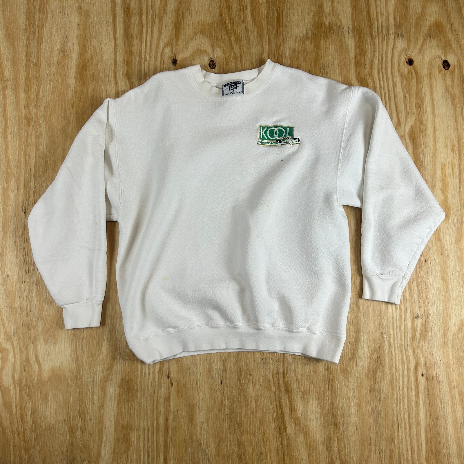 Vintage 90s Lee Kool Cigarettes Crewneck Pullover Single Stitch Mens Large White