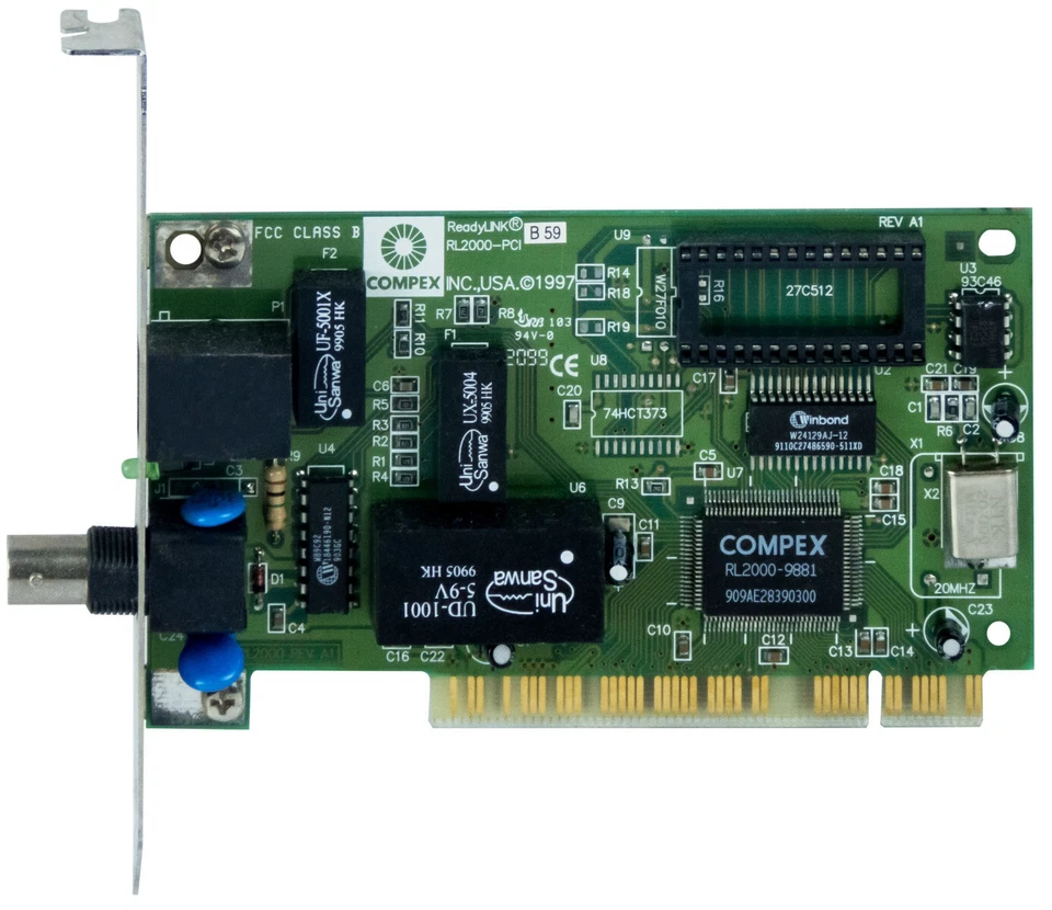 COMPEX ReadyLINK RL2000-PCI BNC RJ45 10Mbps PCI - Bild 2 von 2