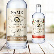 Teachers Whisky Personalised Sticky Birthday Christmas Spirit Bottle Label