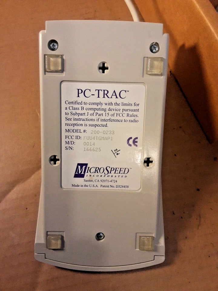 Vintage MicroSpeed 3-BUTTOM PC-TRAC Trak Ball Mouse 9 pin Serial ,BOXED - Image 3 of 4