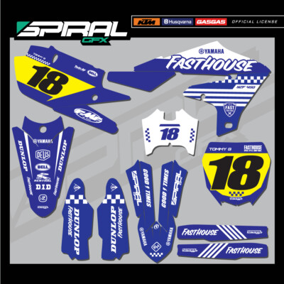 Custom MX Grafik Kit Yamaha YZF 250 450 Fasthouse 2015 2016 2017 2018