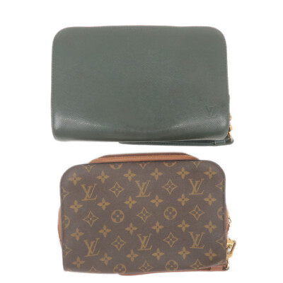 Louis Vuitton Set of 2 Monogram Orsay Taiga Baikal M51790 M30184 Auth Used
