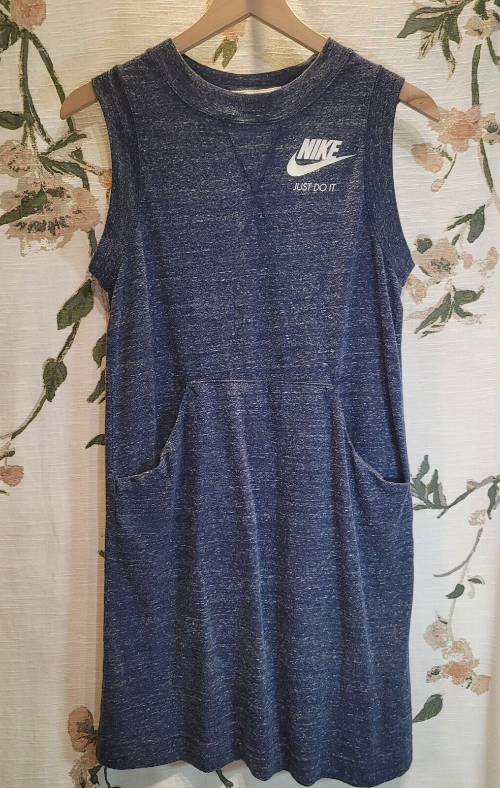 Nike Just Do it Jersey Navy Tennis Dress w/ Fron Pocket Size Small