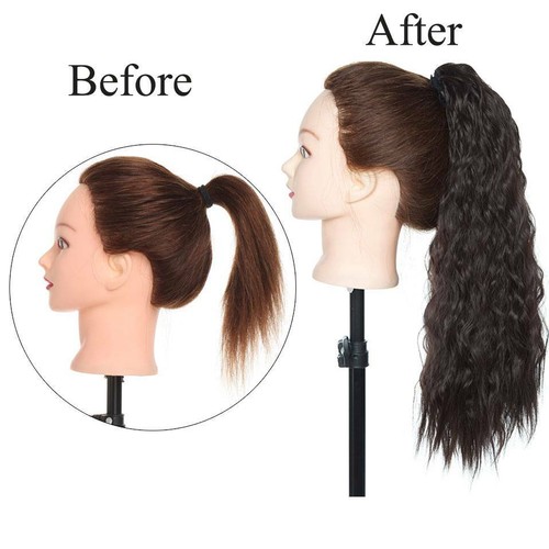 Clip per estensione capelli coda di cavallo vera spessa in coulisse Yaki coda di cavallo come umano US - Foto 4 di 24