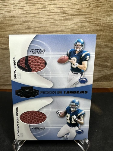 2001 Playoff Honors Rookie Quads Footballs Drew Brees LaDainian Tomlinson RC HOF