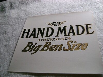 HAND MADE-BIG BEN SIZE-VINTAGE INNER CIGAR BOX -EMBOSSED LABEL-
